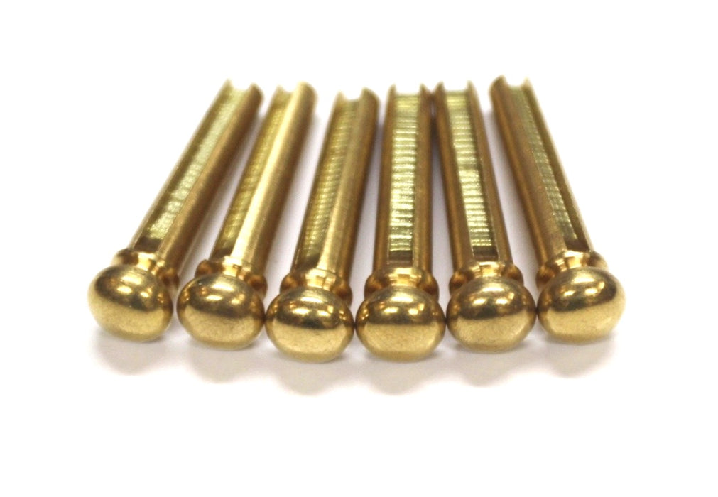 6 Brass Bridge Pins (slotted)