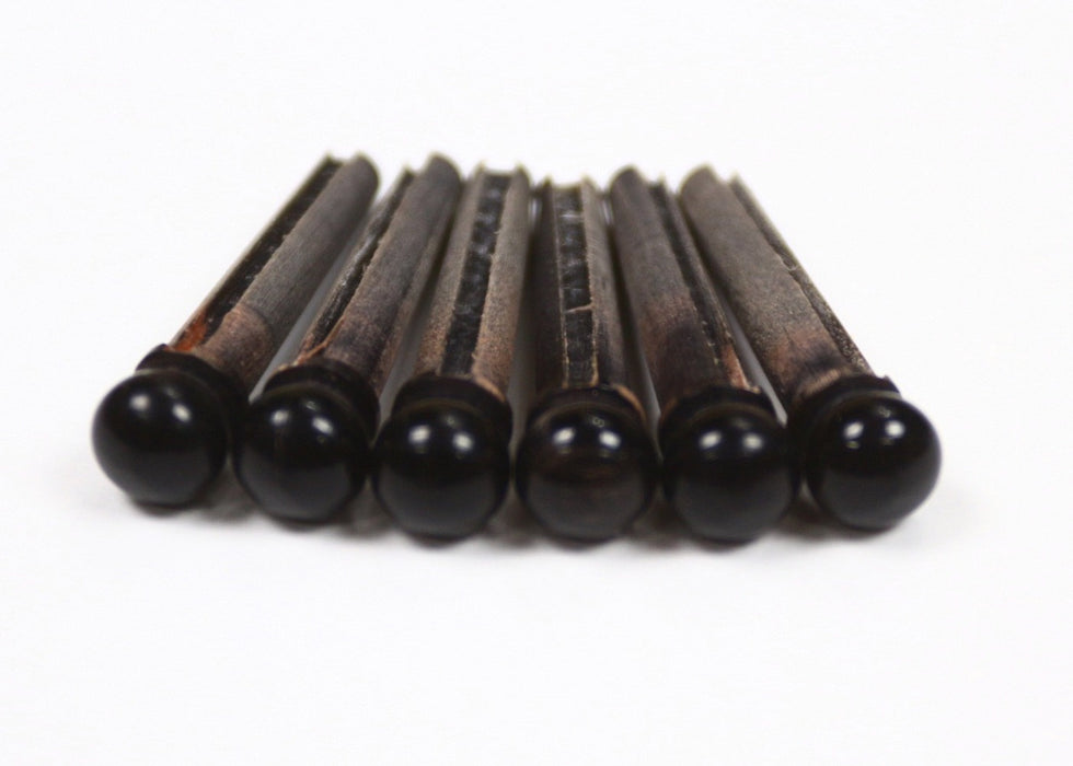 6 Buffalo Horn Bridge Pins (slotted)