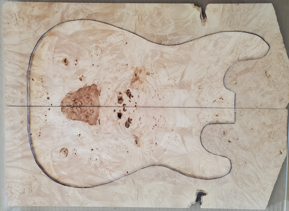 Maple Burl Guitar set, 0.27" thick (+3A FIGURED) - Stock# 2-9133B