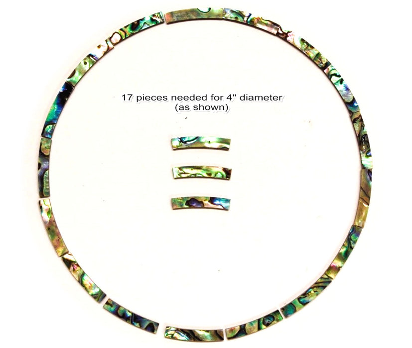 Rosette / Purfling Inlay - Abalone 62.5mm Radius Curved, 20 pieces